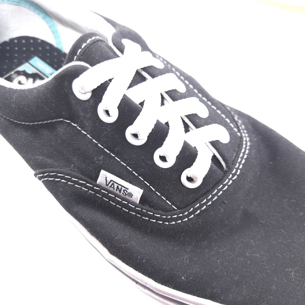Vans Off the Wall Lace Up Athletic Shoe Womens Size 11 Mens 9.5 721356 Black - Picture 8 of 9